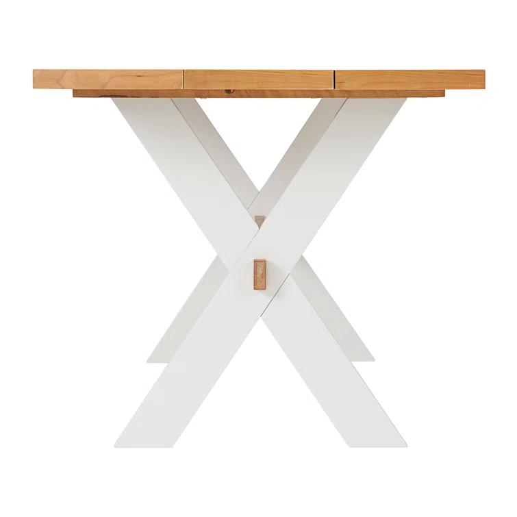 Chelsea 72" Wide Farmhouse Style Table Crossed Legs Rectangular Dining Table,1 Bench And 2 Chairs