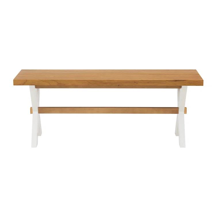 Chelsea 72" Wide Farmhouse Style Table Crossed Legs Rectangular Dining Table,1 Bench And 2 Chairs