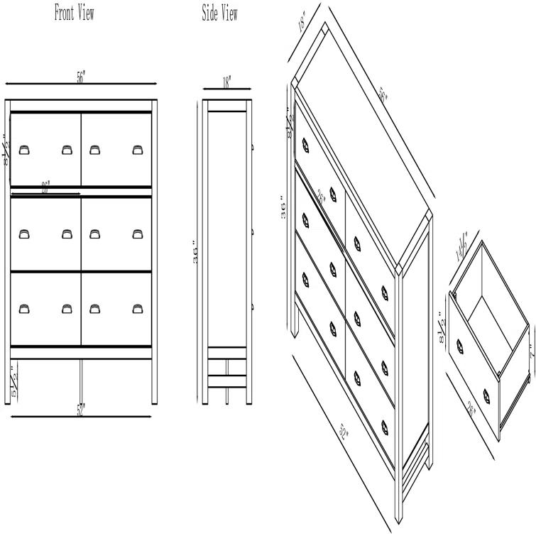 Arden 5-Piece King Bedroom Furniture Set w/ King-Sized Bed, 2x 2-Drawer Nightstands, 5-Drawer Chest & 6-Drawer Double Dresser, Solid Wood Set, Metal Bar Handles & Elegant Light Driftwood Finish