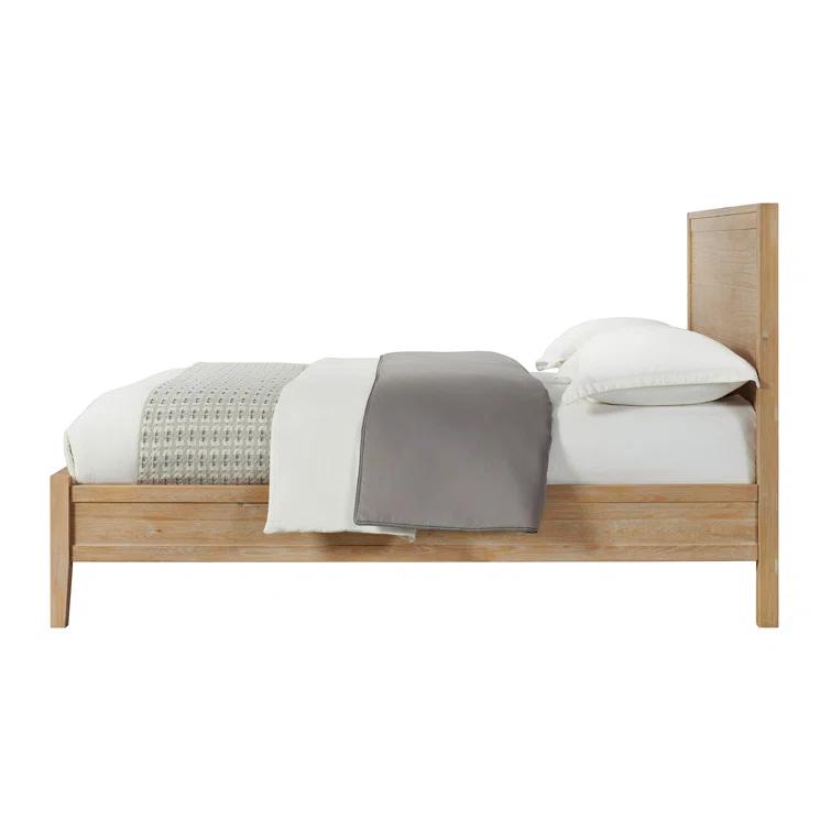 Arden 5-Piece Bedroom Set - Queen Bed, Two 2-Drawer Nightstands, 5-Drawer Chest, 6-Drawer Double Dresser, Solid Pine Wood, Light Driftwood Finish, Modern Rustic Style
