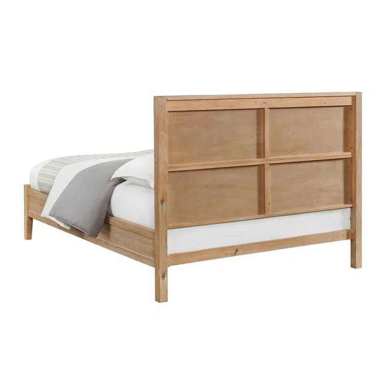Arden 5-Piece Bedroom Set - Queen Bed, Two 2-Drawer Nightstands, 5-Drawer Chest, 6-Drawer Double Dresser, Solid Pine Wood, Light Driftwood Finish, Modern Rustic Style