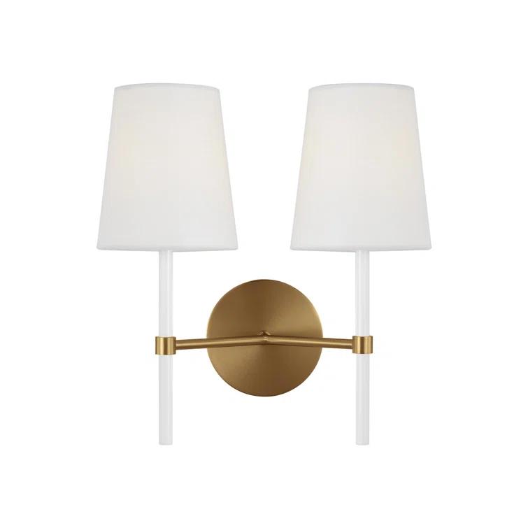 2 Light Steel Dimmable Armed Sconce