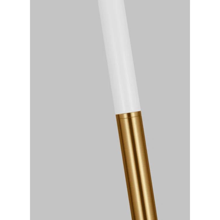 Monroe 62" Burnished Brass LED Floor Lamp with White Shade