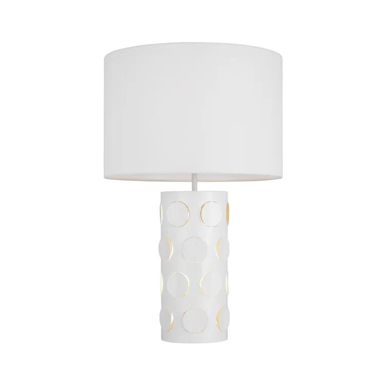 Dottie Matte White LED Table Lamp with Linen Shade