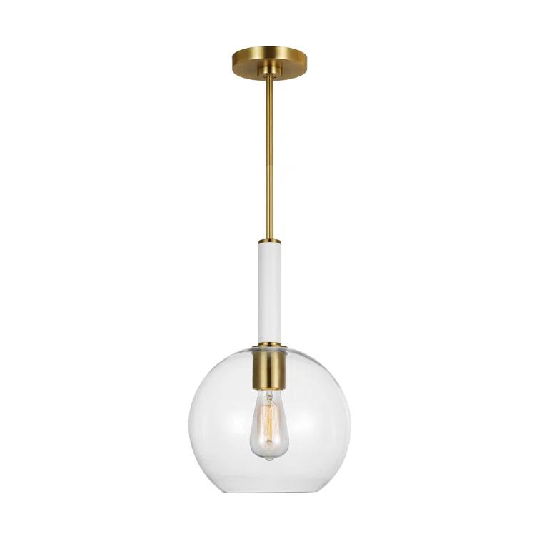 Monroe 16.5" Burnished Brass and Glass Pendant Light