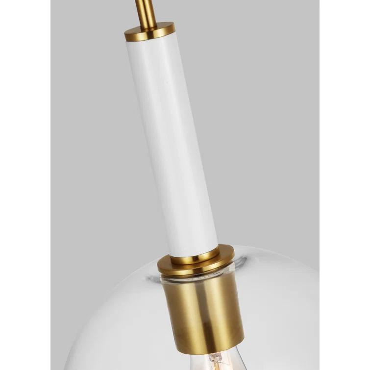 Monroe 16.5" Burnished Brass and Glass Pendant Light