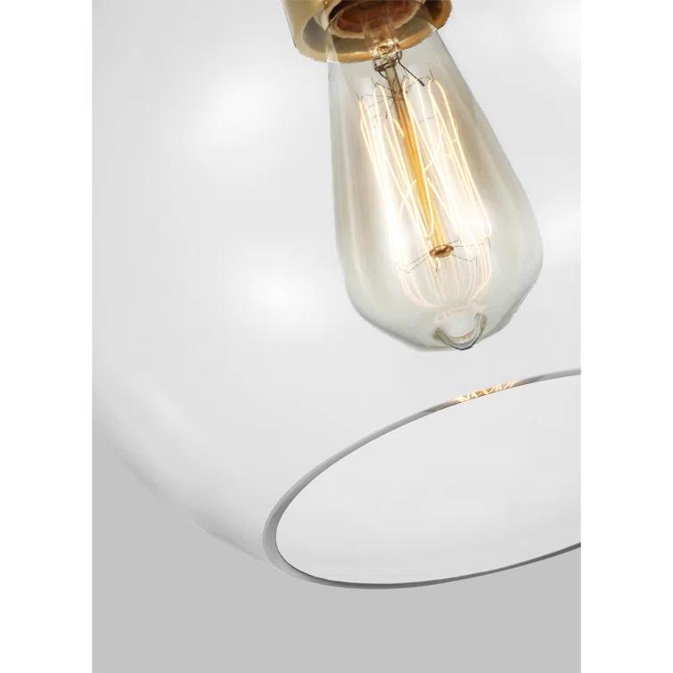 Monroe 16.5" Burnished Brass and Glass Pendant Light