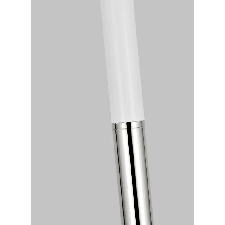 Elegant Monroe Polished Nickel Floor Lamp with White Drum Shade