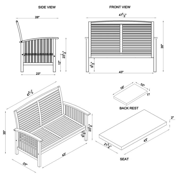 Lyndon 2 - Person Patio Conversation Sets with Cushions