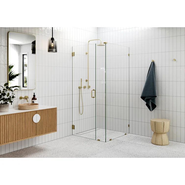 Glass Warehouse 78" H Pivot Frameless Shower Door 90-WH-37-35-SB
