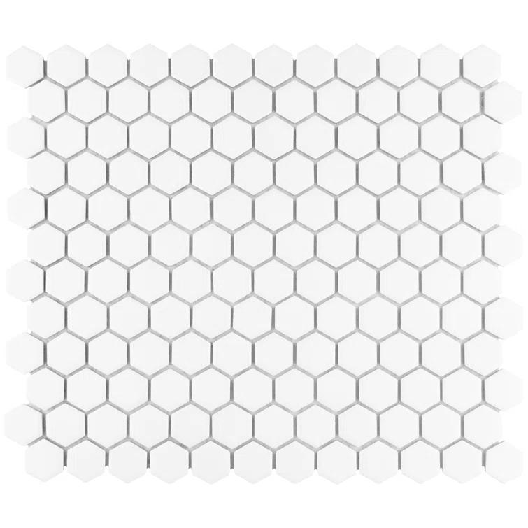 Hudson 1" Hex 11-7/8 " x 13-1/4 " Porcelain Mosaic Floor and Wall Tile