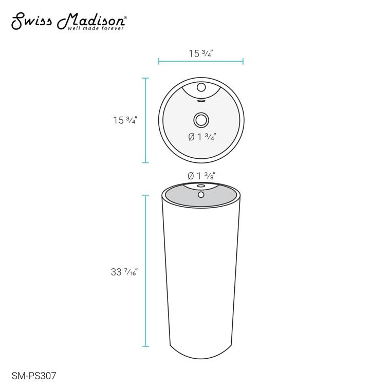 Monaco Circular Basin Pedestal Sink