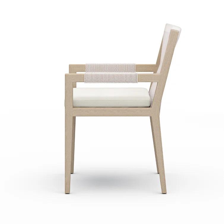 Degeorge Wood Outdoor Dining Armchair with Cushion