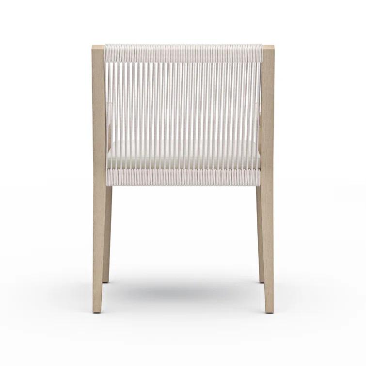 Degeorge Wood Outdoor Dining Armchair with Cushion