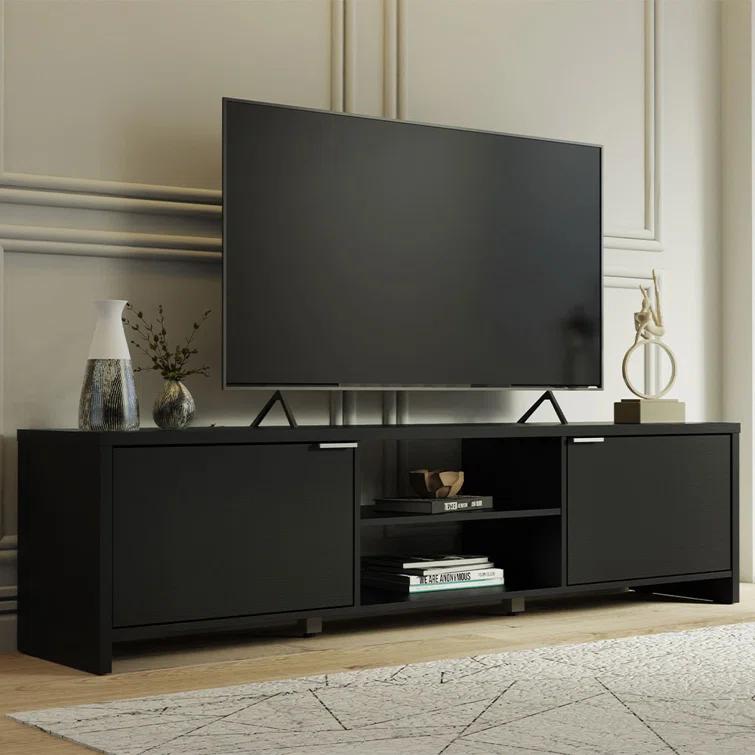 Ebern Designs TV Stand Large Media Console with Cable Management for 65, 75 Inch Media Storage Gaming Living Room Entertainment Center Modern Wooden Television Cabinet & Reviews | Wayfair
