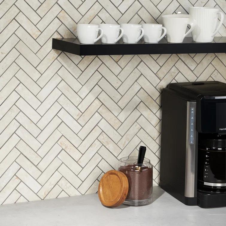 Mantis 10.03 in. x 10.62 in. Herringbone Matte Porcelain Floor & Wall Mosaic Tile (0.75 Sq.Ft./Each)