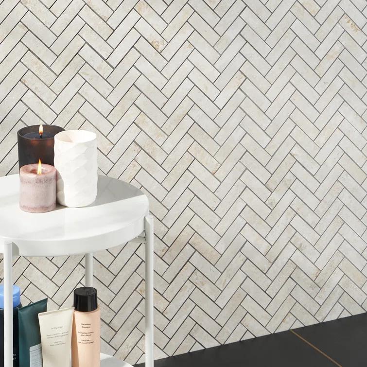 Mantis 10.03 in. x 10.62 in. Herringbone Matte Porcelain Floor & Wall Mosaic Tile (0.75 Sq.Ft./Each)