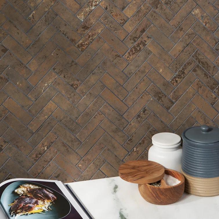 Bond Tile Ravina 10.03 in. x 10.62 in. Matte Porcelain Floor & Wall Herringbone Mosaic Tile (0.75 Sq.Ft. / Each)