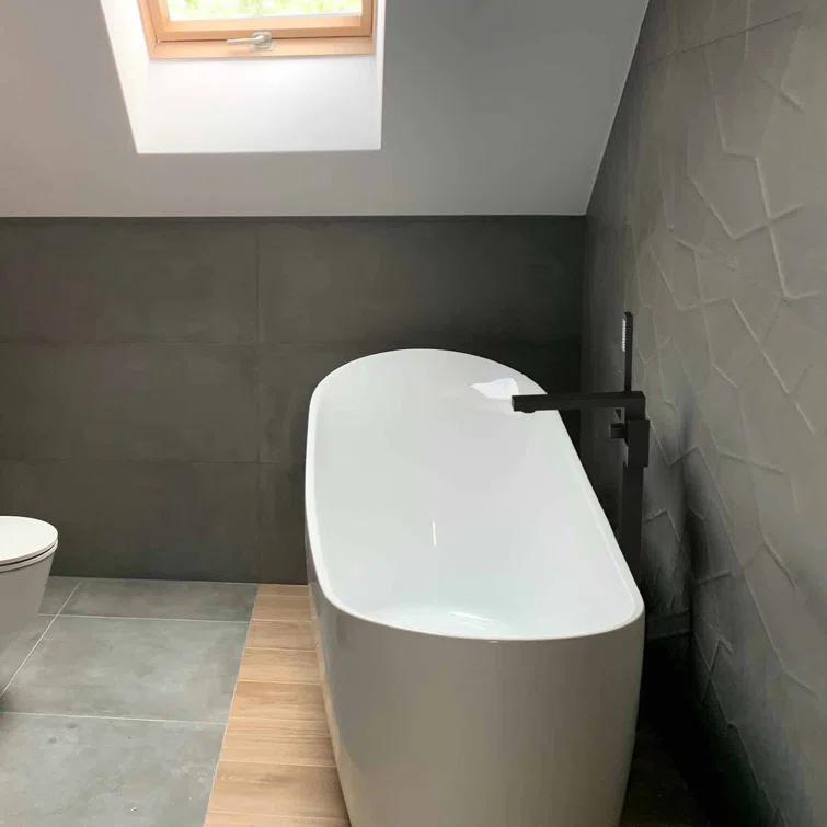 Cube Floor Tub Spout with Diverter