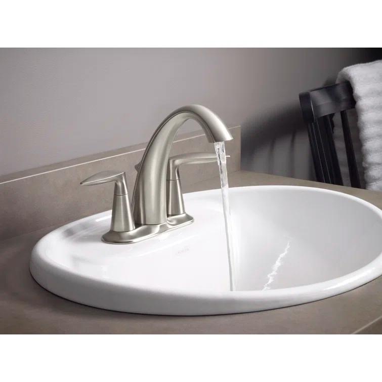 Kohler Alteo® Centerset 4" Bathroom Faucet with Pop-Up Drain Assembly, 2-Handle Bathroom Sink Faucet, 1.2 gpm