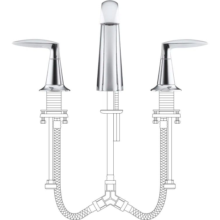 Kohler Alteo Widespread Bathroom Faucet with Pop-Up Drain Assembly, 3-Hole 2-Handle Bathroom Sink Faucet, 1.2 gpm