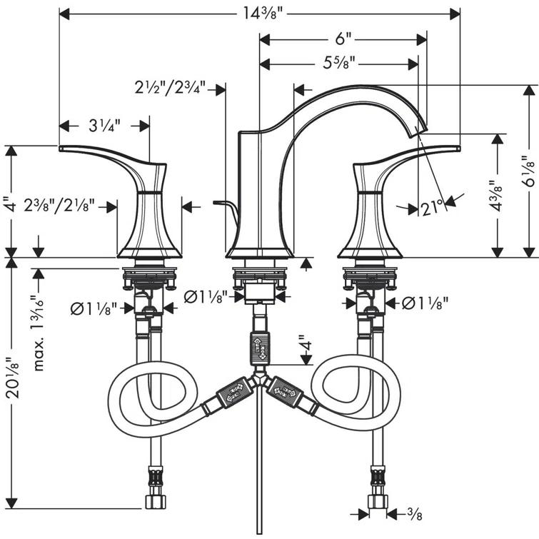 Locarno Widespread Bathroom Faucet with Drain Assembly