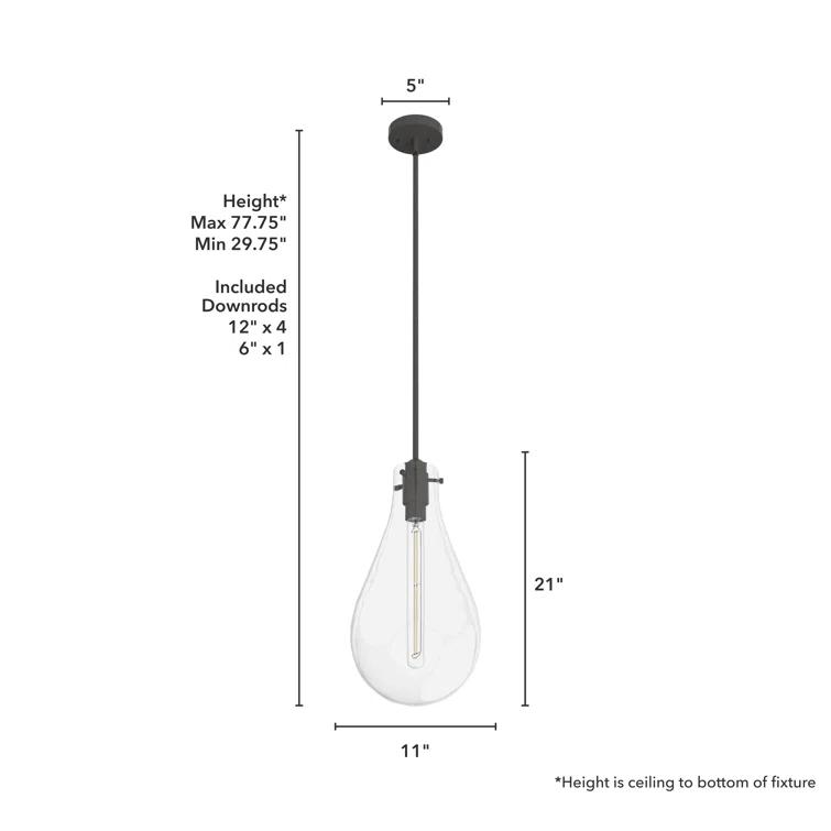 Lundin 1 - Light Single Tear Drop Pendant