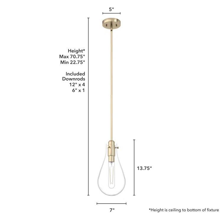 Lundin 1 - Light Single Tear Drop Pendant