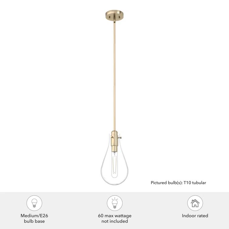 Lundin 1 - Light Single Tear Drop Pendant