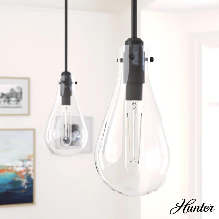 Hunter Fan Lundin 1 - Light Single Tear Drop Pendant