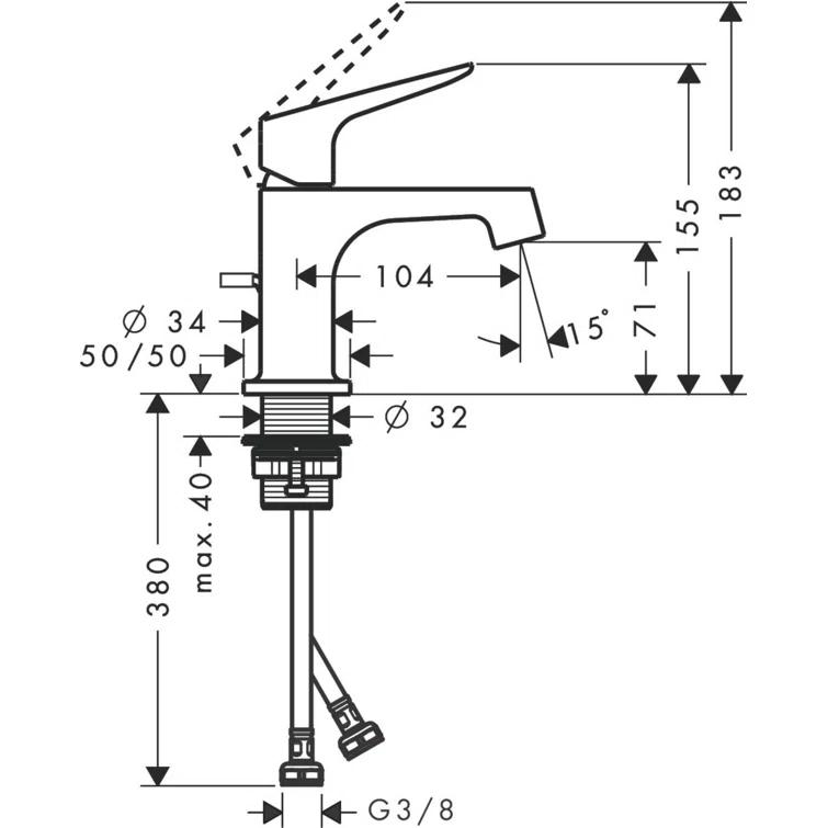 Citterio M Single Hole Faucet Single-handle Bathroom Faucet with Drain Assembly