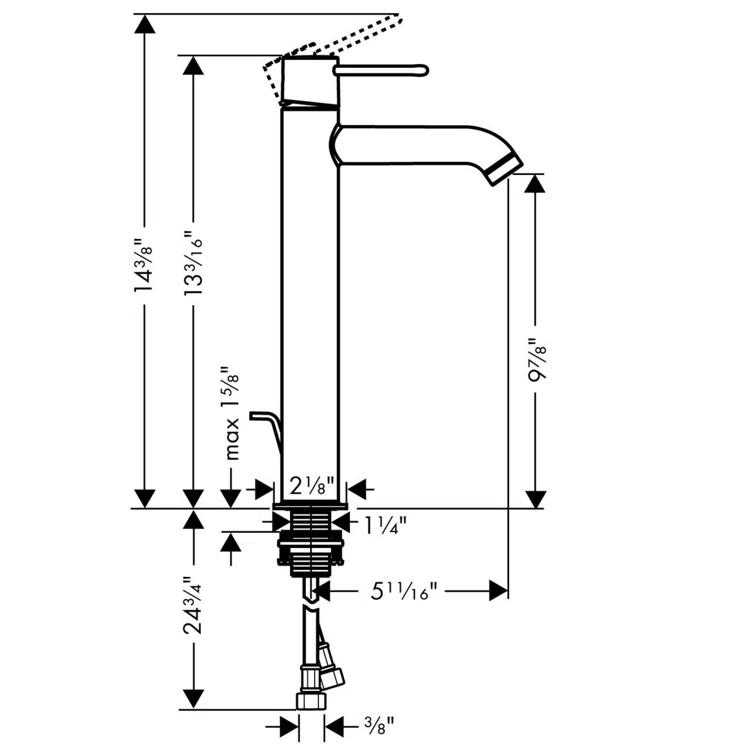 Uno Single-Hole Single-handle Bathroom Faucet with Drain Assembly