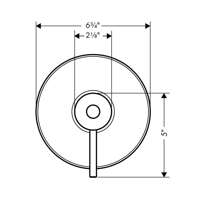 Axor Uno Brushed Nickel Modern Shower Trim with Lever Handle