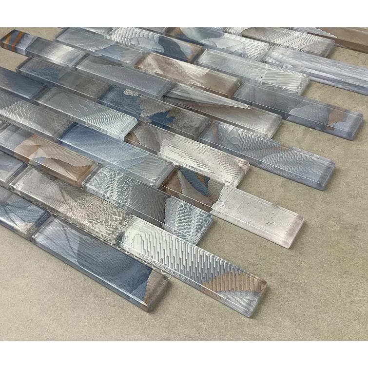 Art Craft 12" x 13.75" Glass Brick Joint Mosaic Wall Tile