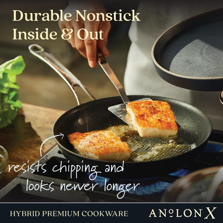 Anolon X Hybrid Cookware Nonstick Sauté Pan With Lid, 3.5-Quart