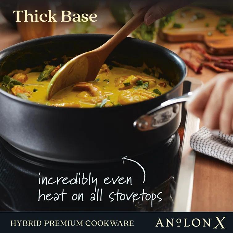 Anolon X Hybrid Cookware Nonstick Sauté Pan With Lid, 3.5-Quart