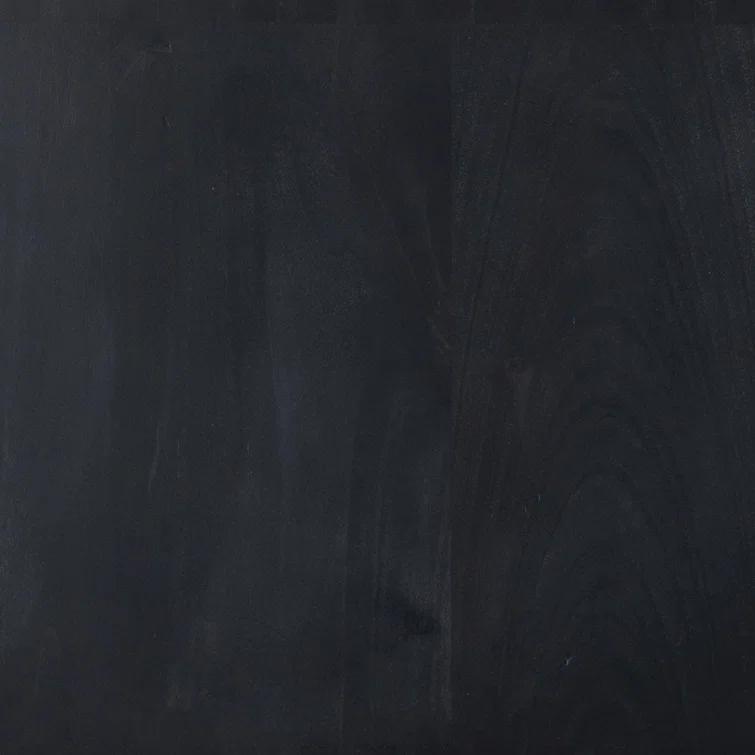 Contemporary 80'' Black Wash Poplar Media Console with Cabinet