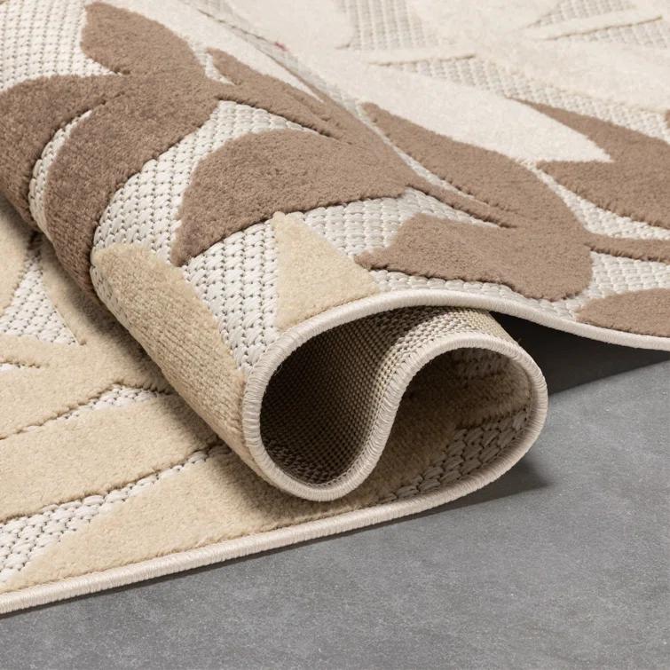 Dorado Mariah Modern Indoor / Outdoor Floral Ivory Hi-Lo Area Rug