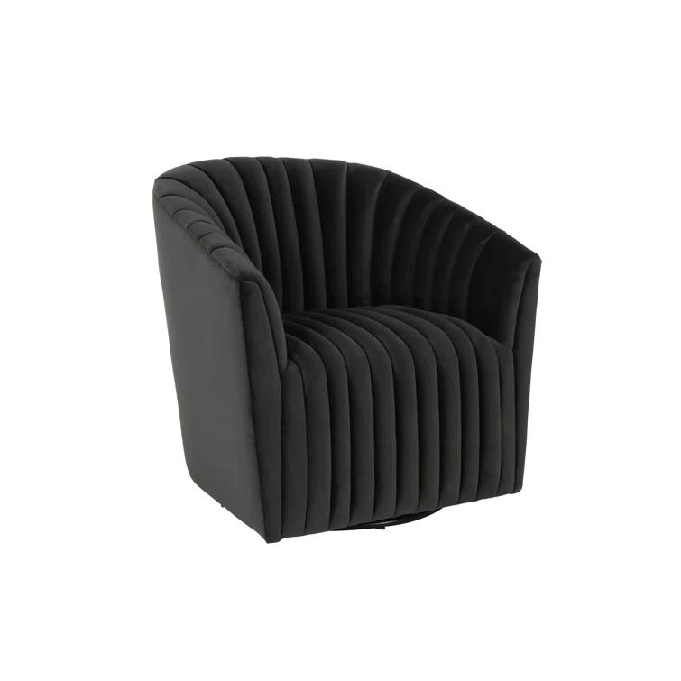 Upholstered Swivel Barrel Chair