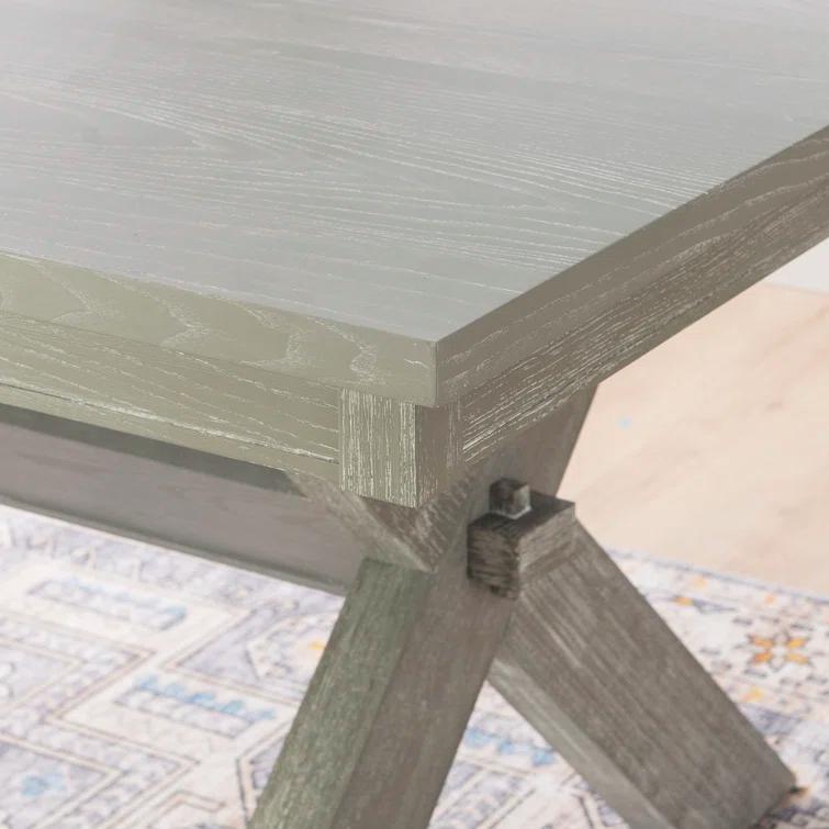 Kelly Clarkson Home Gigi 70" Solid Wood Farmhouse Trestle Base Dining Table