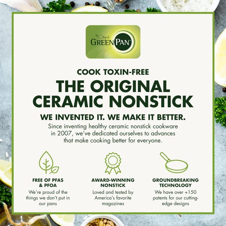 GreenPan Chatham Healthy Ceramic Nonstick Stainless Steel 2 Piece Frying Pan Set