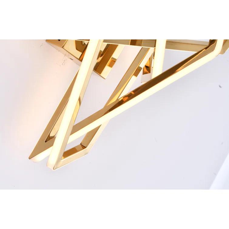 Bethel International LED Wall Sconce Gold Stainless Steel & Acrylic