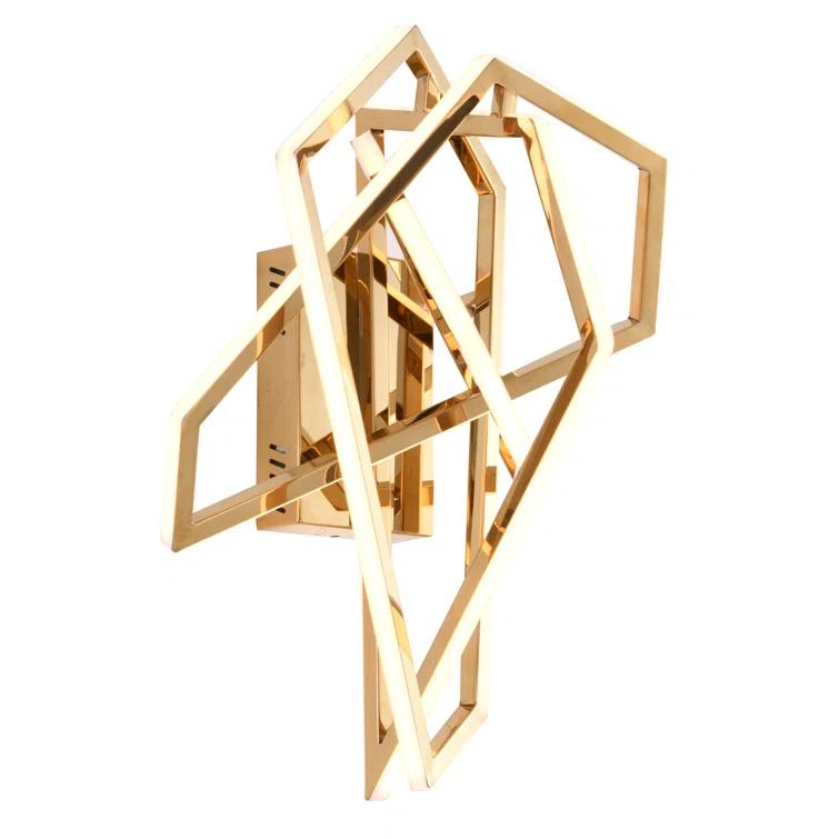 Bethel International LED Wall Sconce Gold Stainless Steel & Acrylic