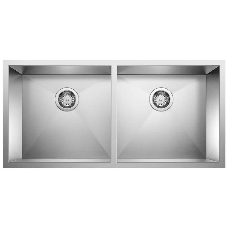Blanco 516212 Precision 32" L x 18'' W Double Bowl Stainless Steel Undermount Kitchen Sink