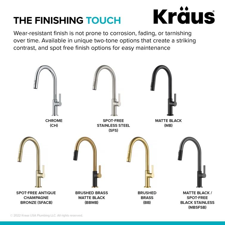 KRAUS Oletto Single Handle Pull Down Kitchen Faucet