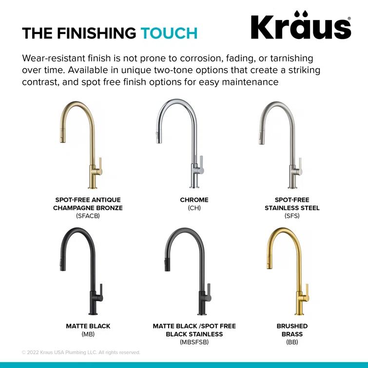 Oletto Pull Down Single Handle Kitchen Faucet
