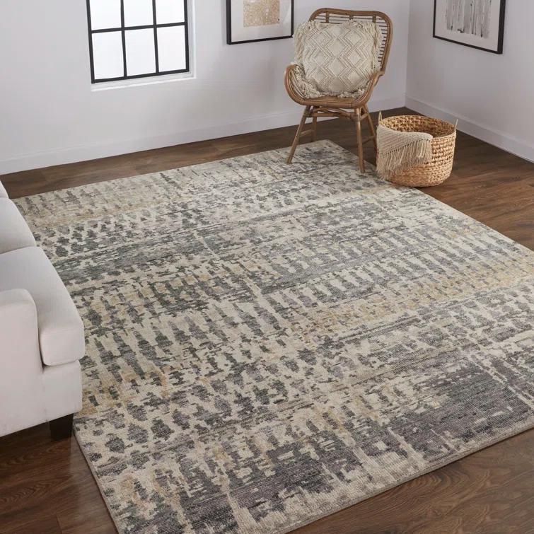 Feizy Palomar Transitional Abstract, Tan/Taupe, 5'6" x 8'6" Area Rug Stain Fade Resistant Easy Care Casual Geometric Floor Rug for Living room Bedroom