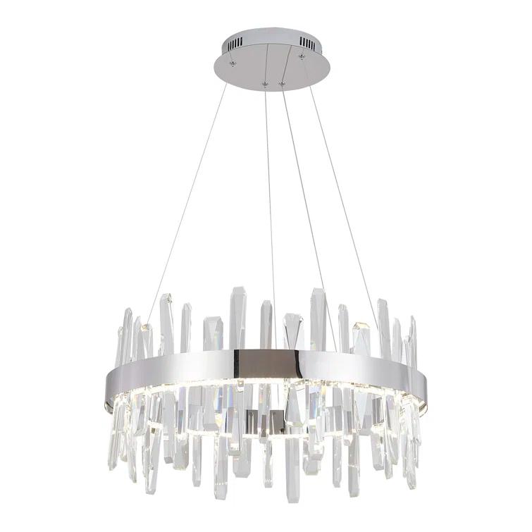 Bethel International LED Chandelier  Chrome Stainless Steel & Crystal