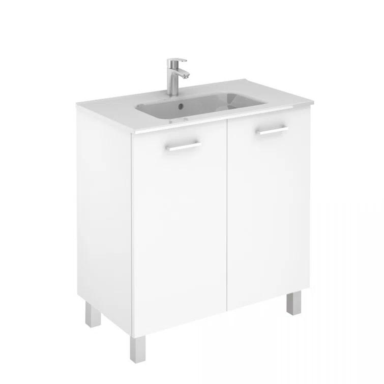WS Bath Collections Logic 31.5'' Single Bathroom Vanity with Ceramic Top with Mirror