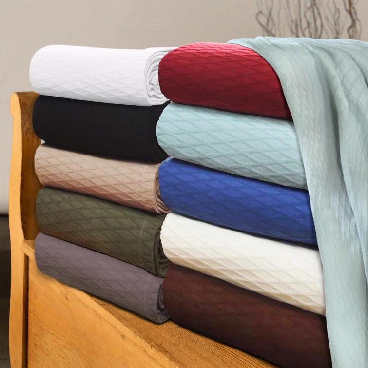 Superior Diamond Weave All-Season Bedding Cotton Throw Layering Blanket